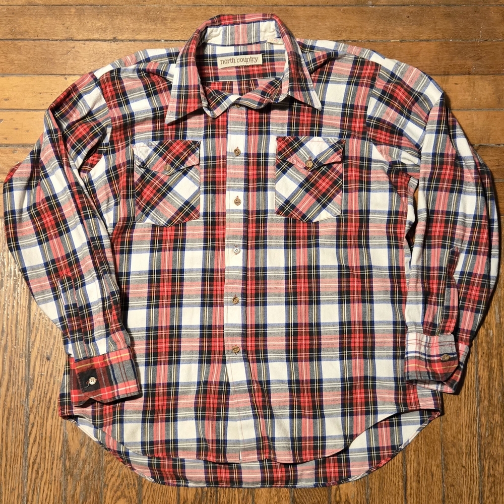 VTG 90s North Country By Eaton Plaid Button Down Shirt XL